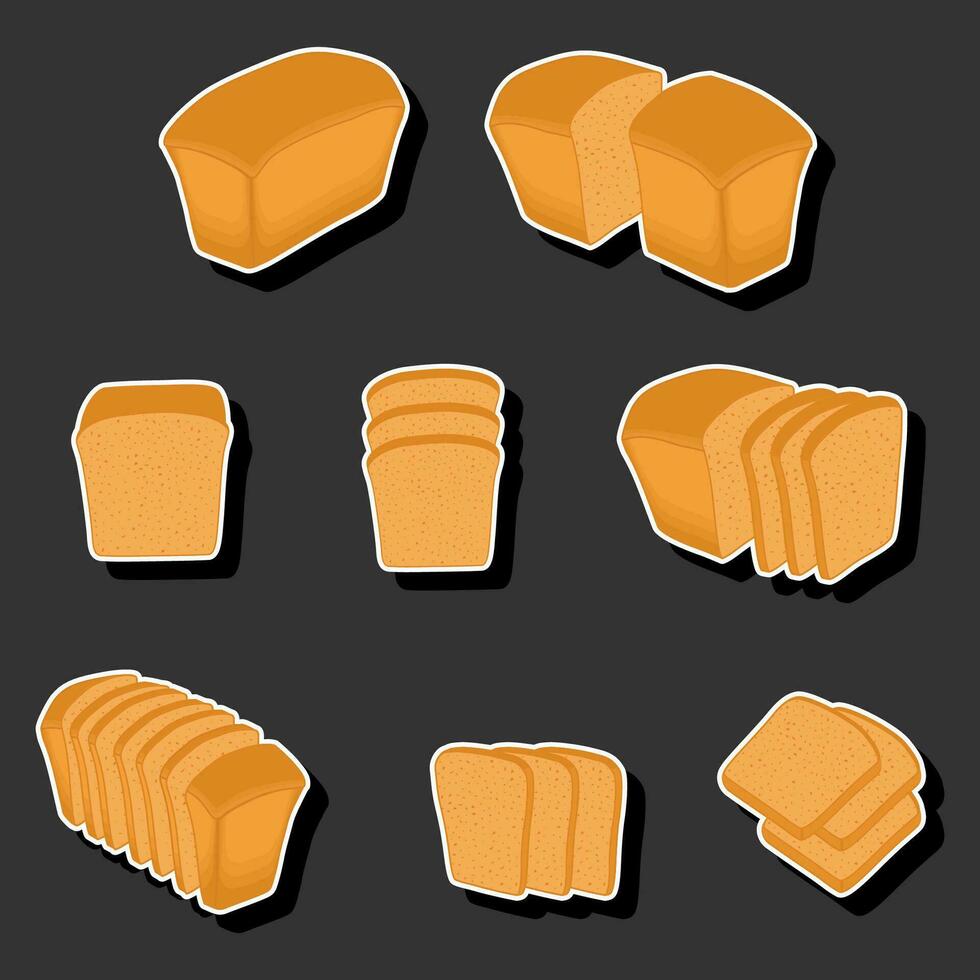 beautiful tasty edible homemade set baked bread consisting of various ingredients vector
