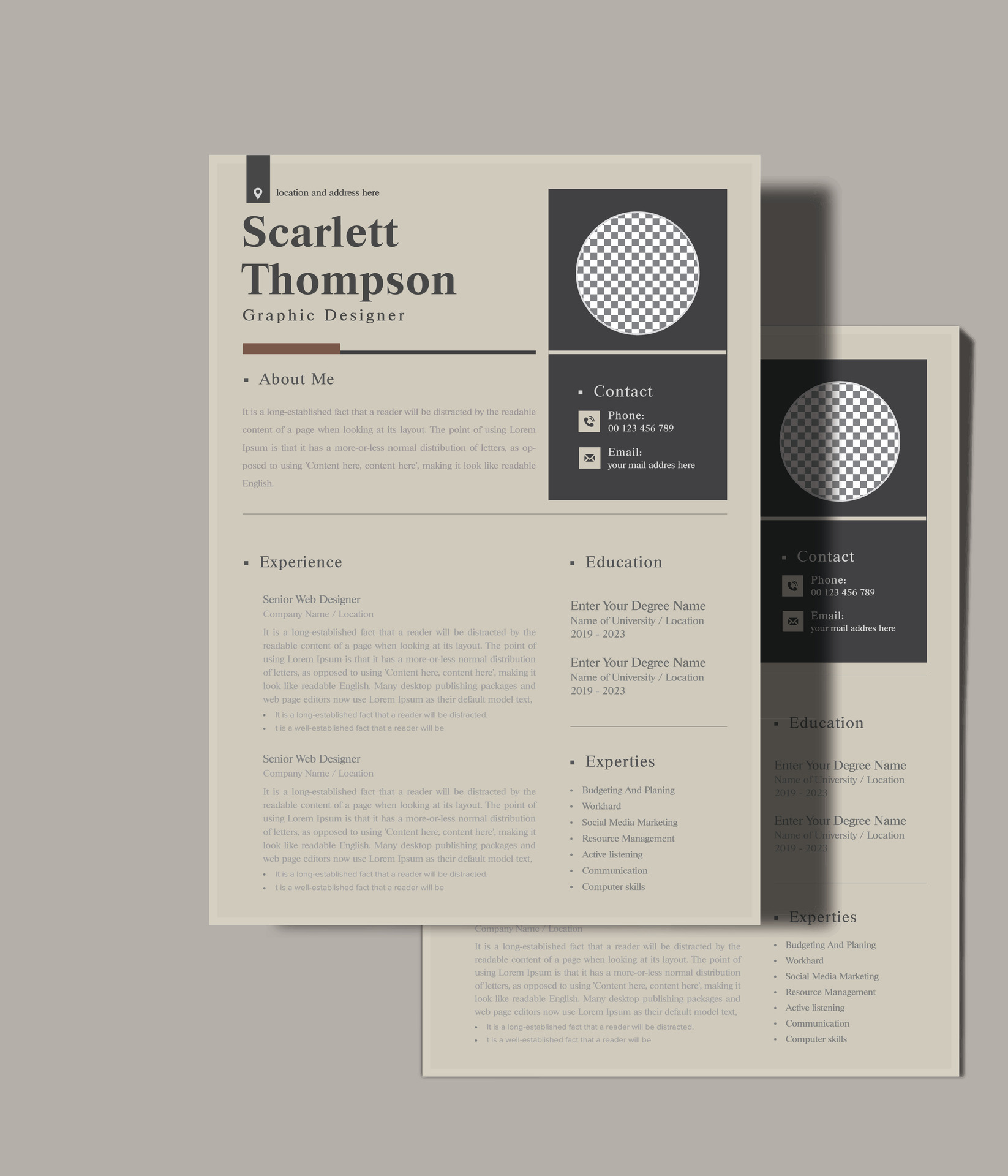 Simple and Clean resume template - Simple And Clean Resume Template Free Vector