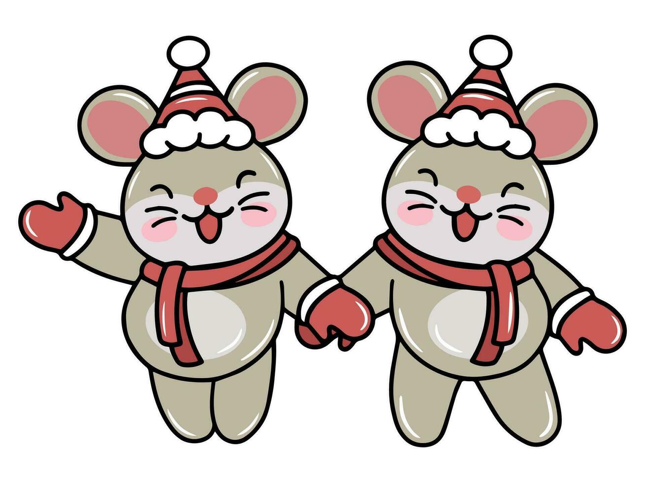Mouse Illustration for Christmas Day vector