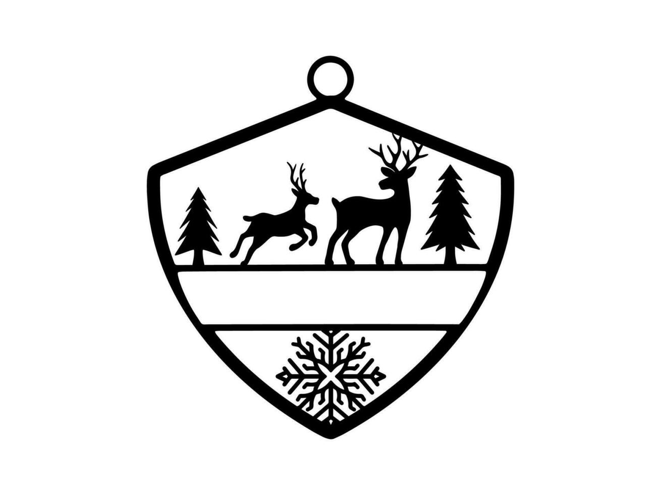 Laser Cutting Christmas Ornament Decoration vector