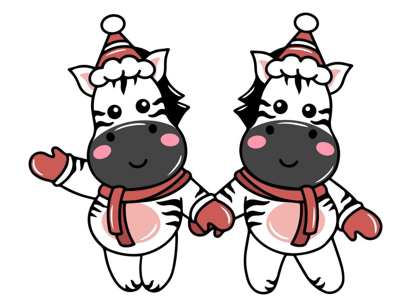 Christmas Zebra Illustration vector