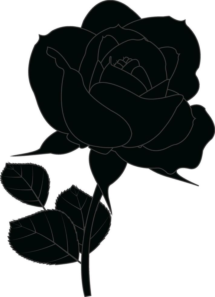 Rose silhouette design on a white background vector