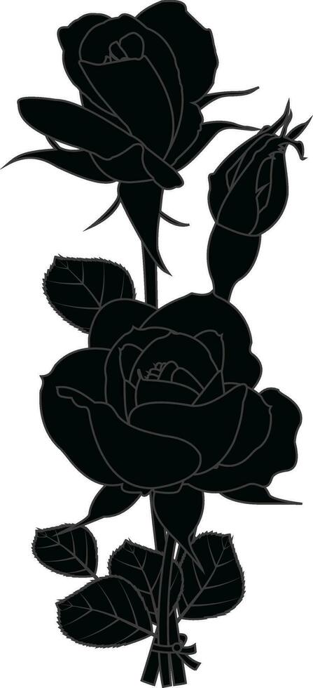 Rose silhouette design on a white background vector
