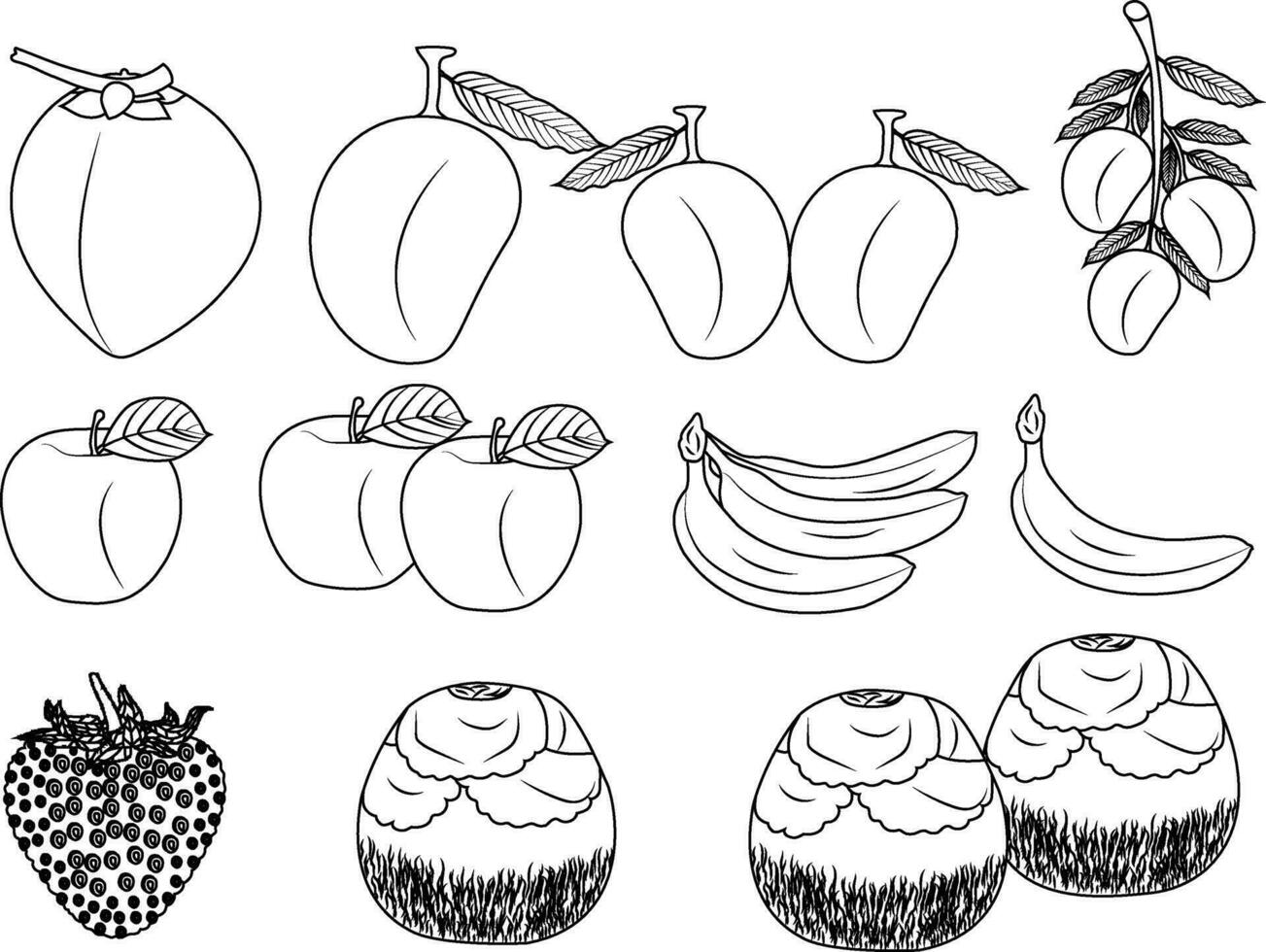 Fruit line art vector design