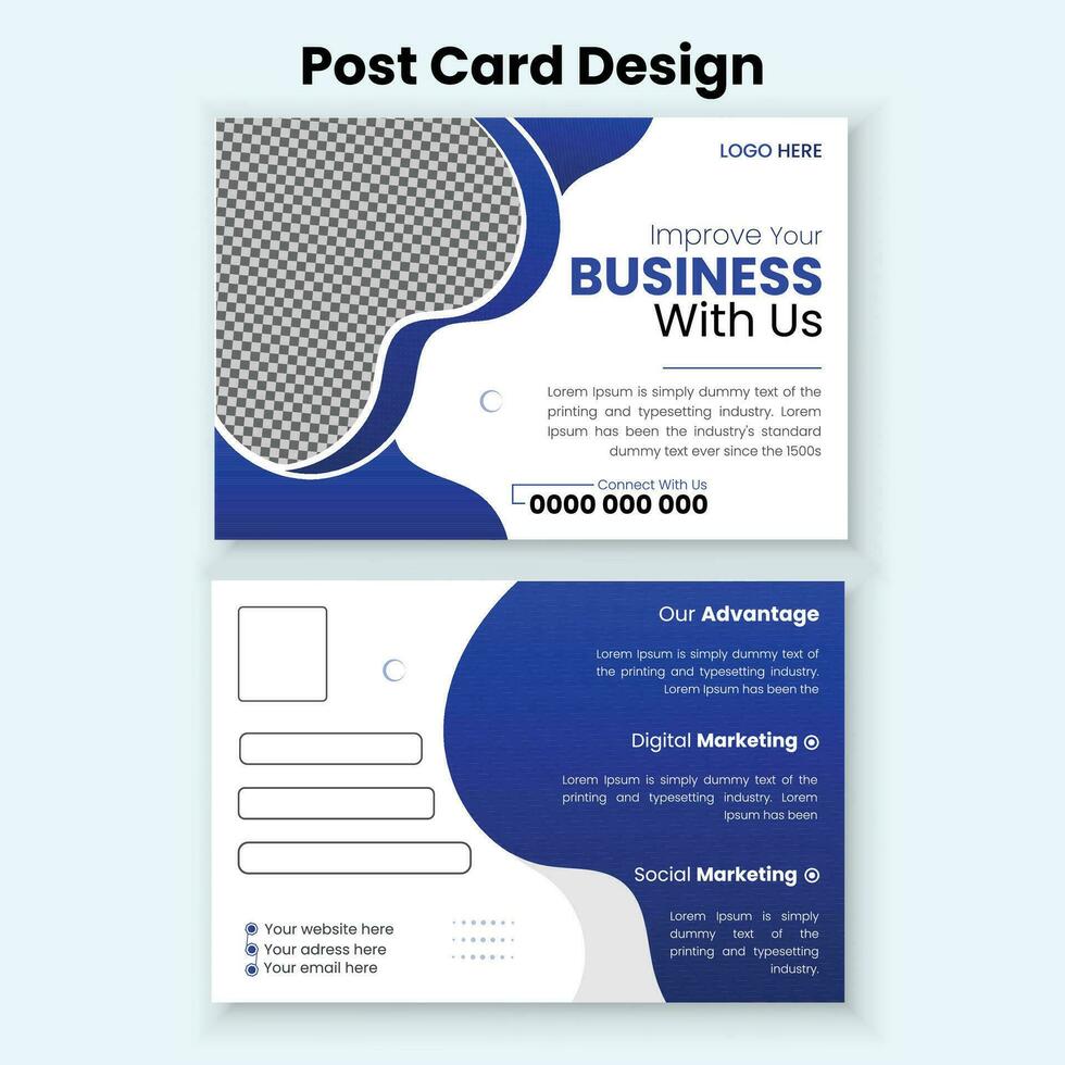 Business postcard design template vector