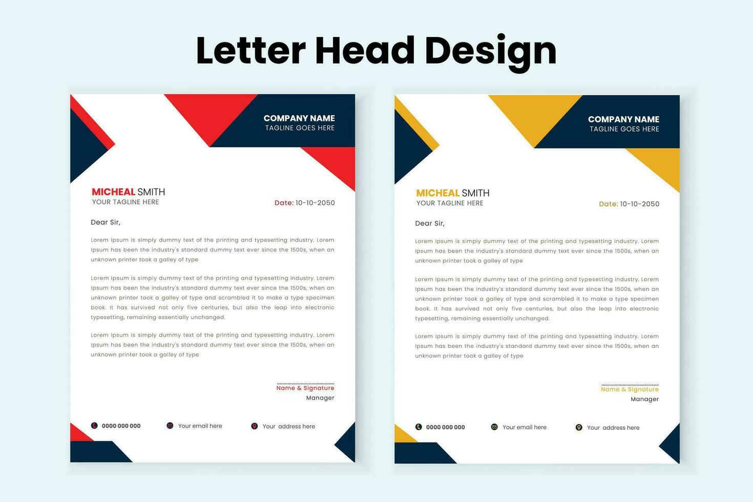 Multipurpose print ready vector  modern letterhead template.