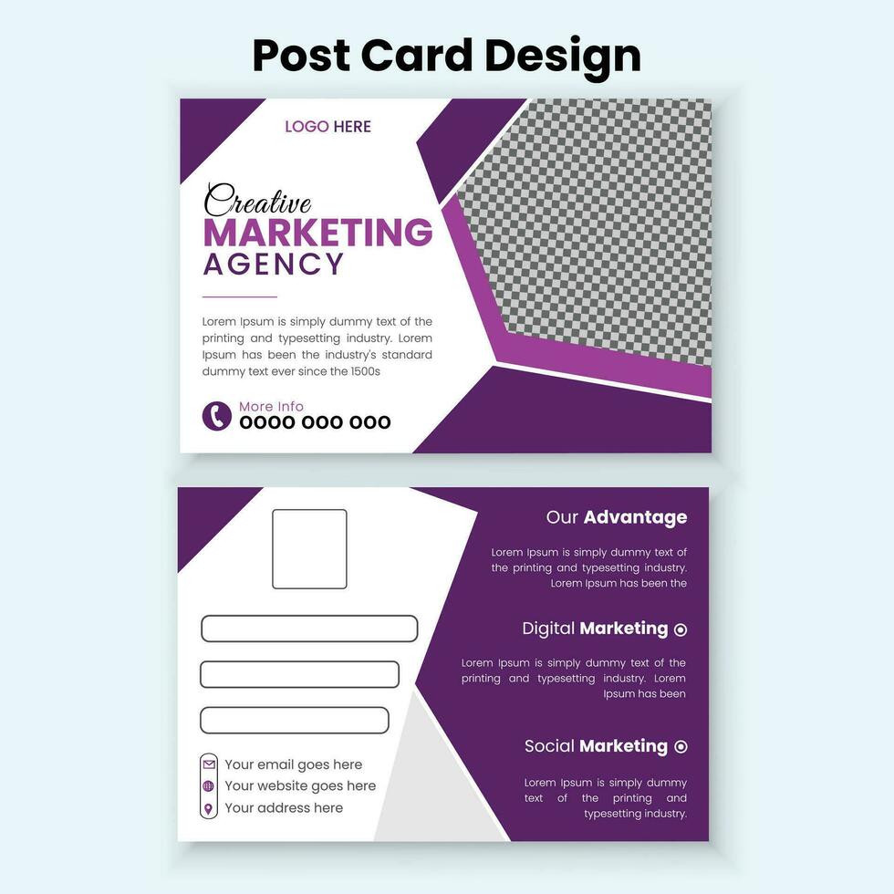 Business postcard design template vector