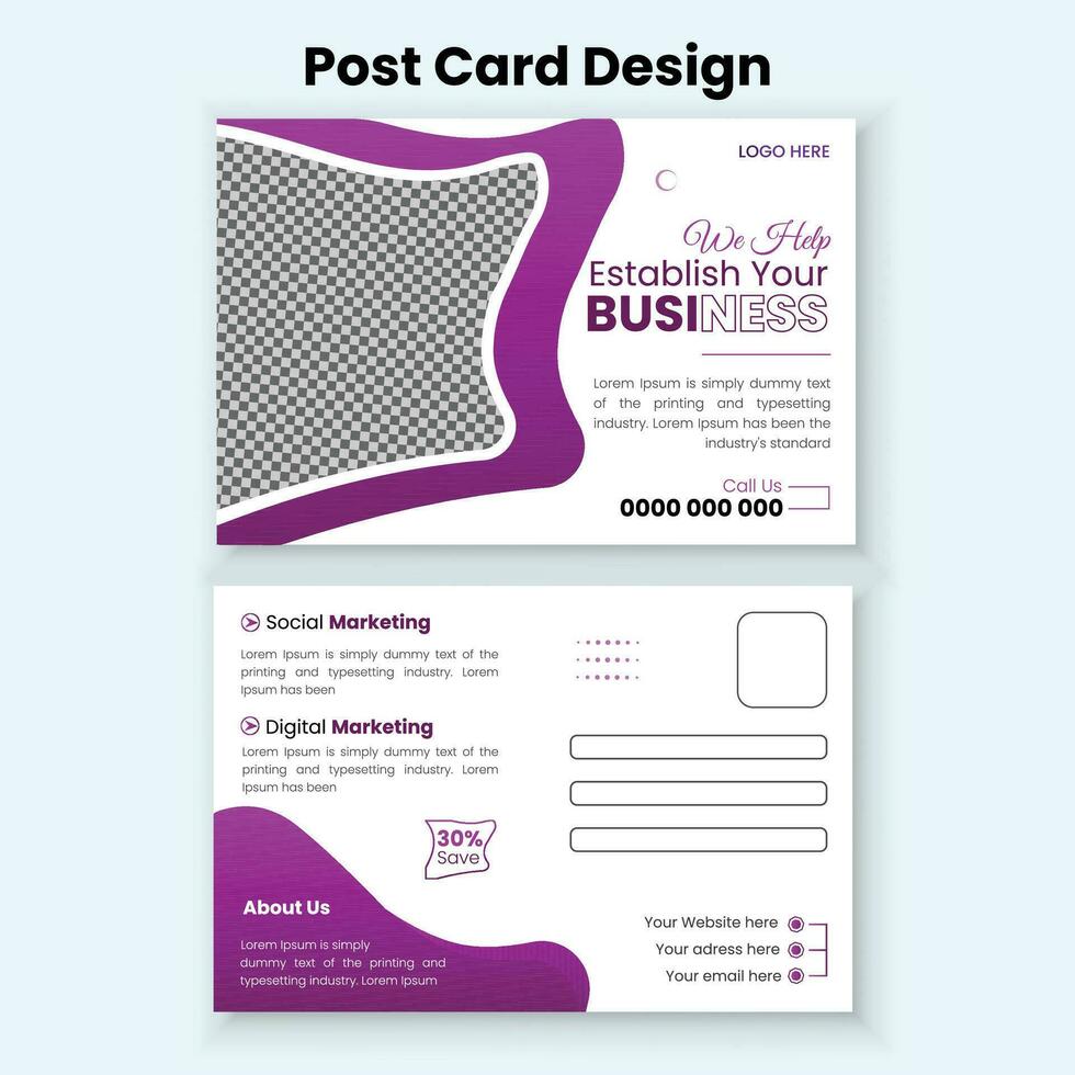 Vector corporate postcard design template premium vector