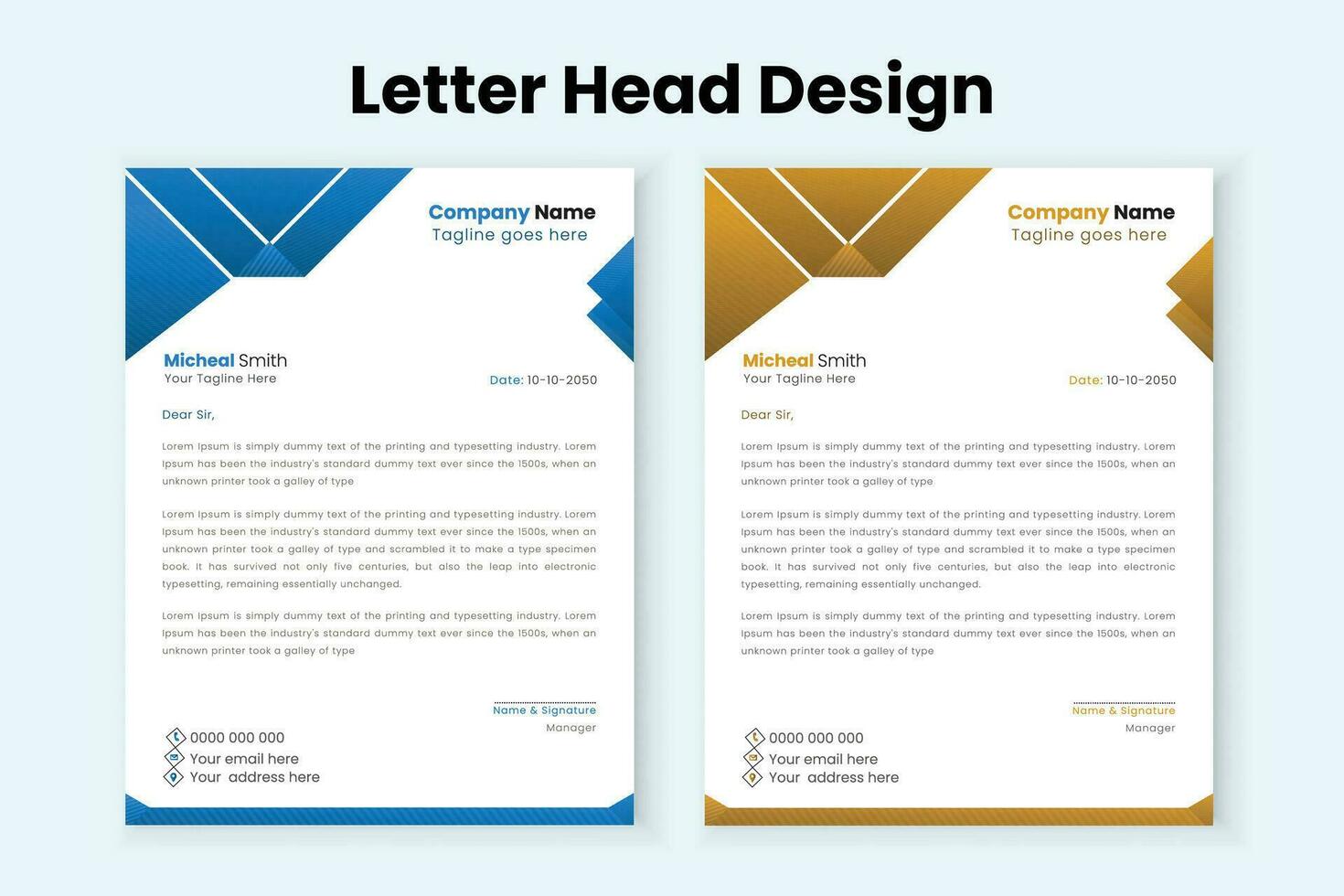 Creative Modern Elegant Simple and Minimal business and  corporate letterhead template. vector