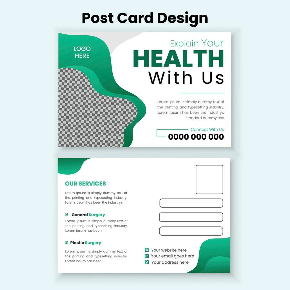 Vector corporate postcard design template premium vector