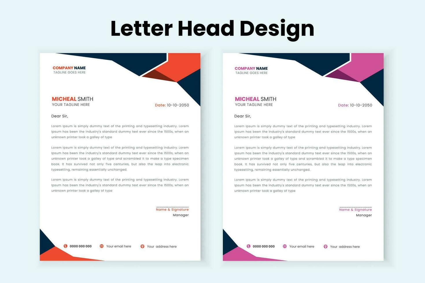Multipurpose print ready vector  modern letterhead template.