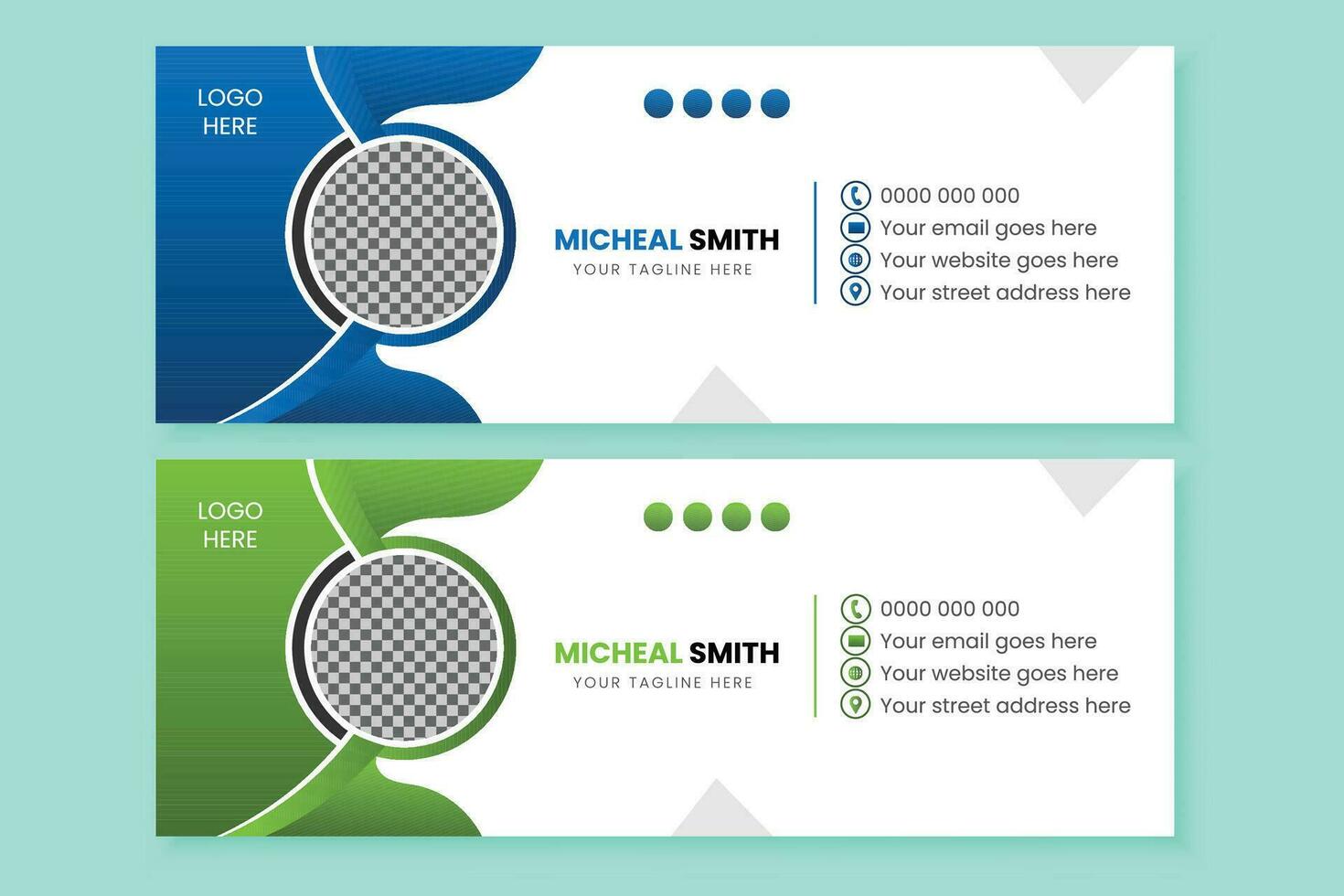 Modern, creative, and customize email signature template design vector
