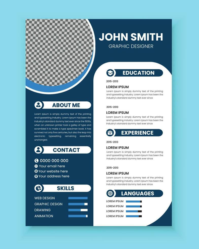 Vector Creative, Simple and professional resume portfolio template