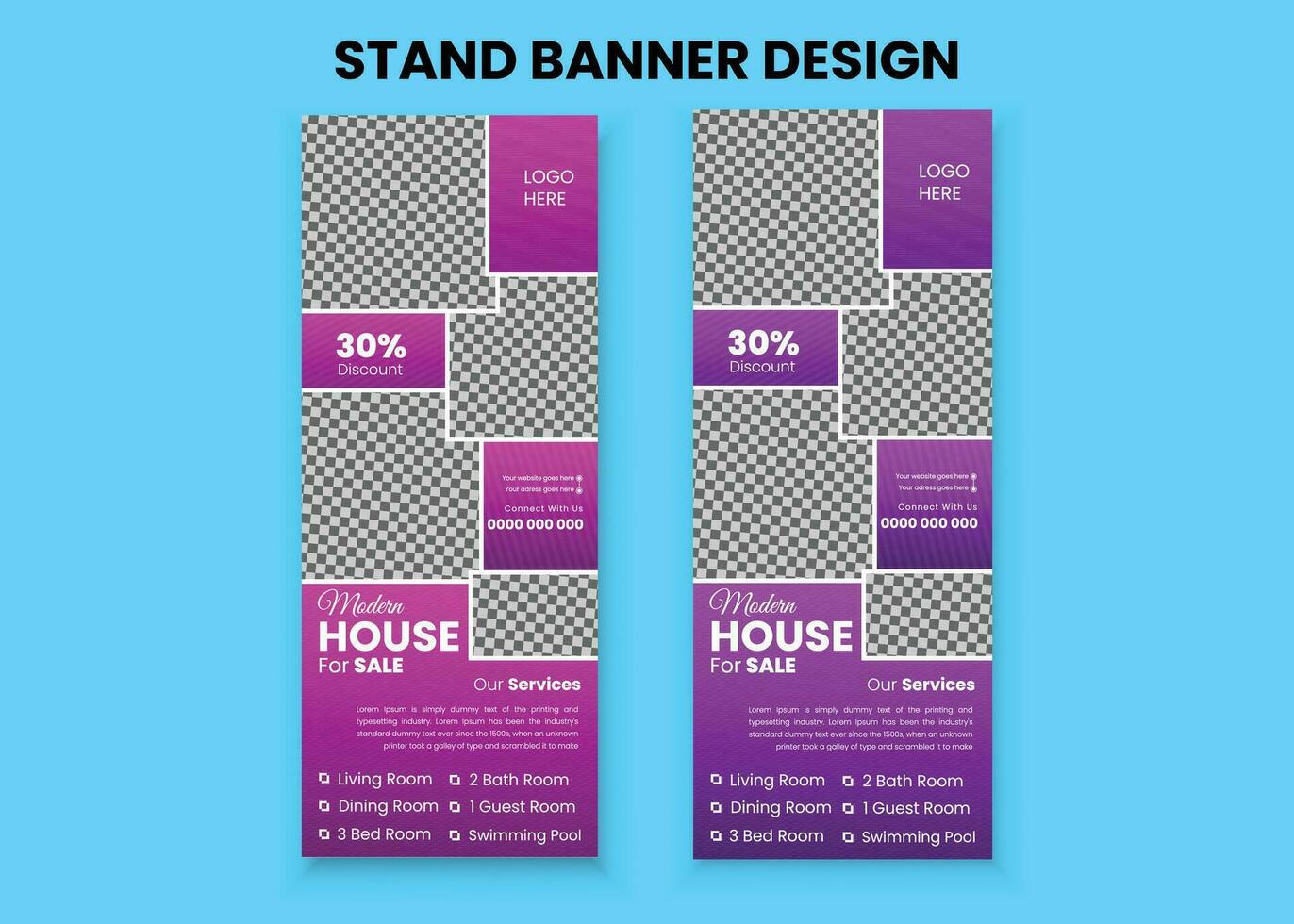 Creative, Elegant, minimal and simple corporate rollup banner template vector