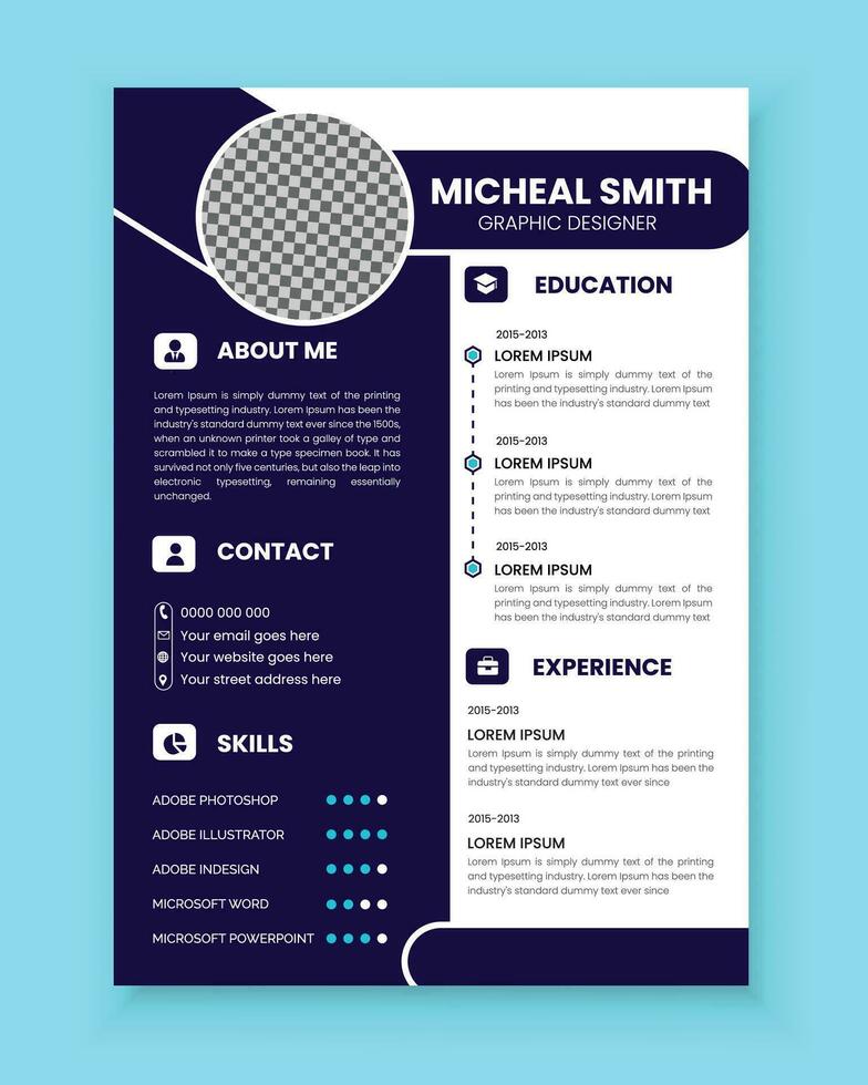 Vector Creative, Simple and professional resume portfolio template