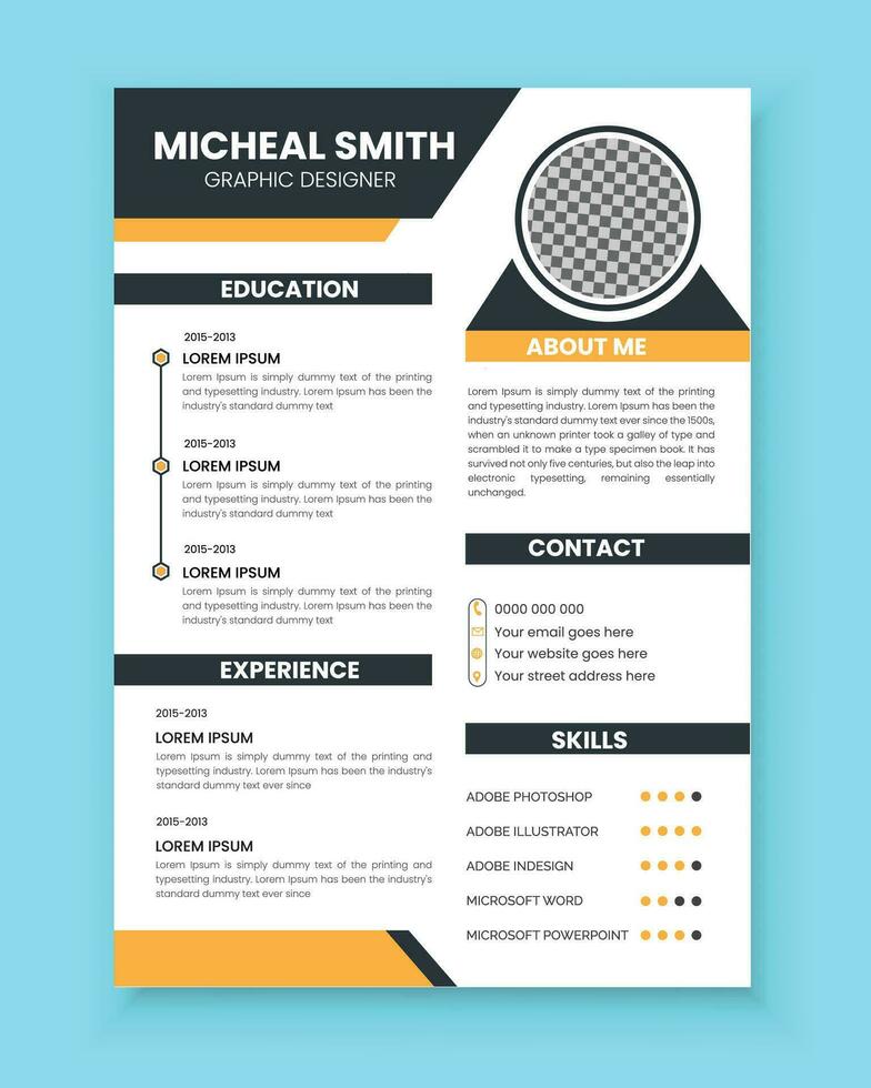 Conceptual and professional Vector curriculum template design