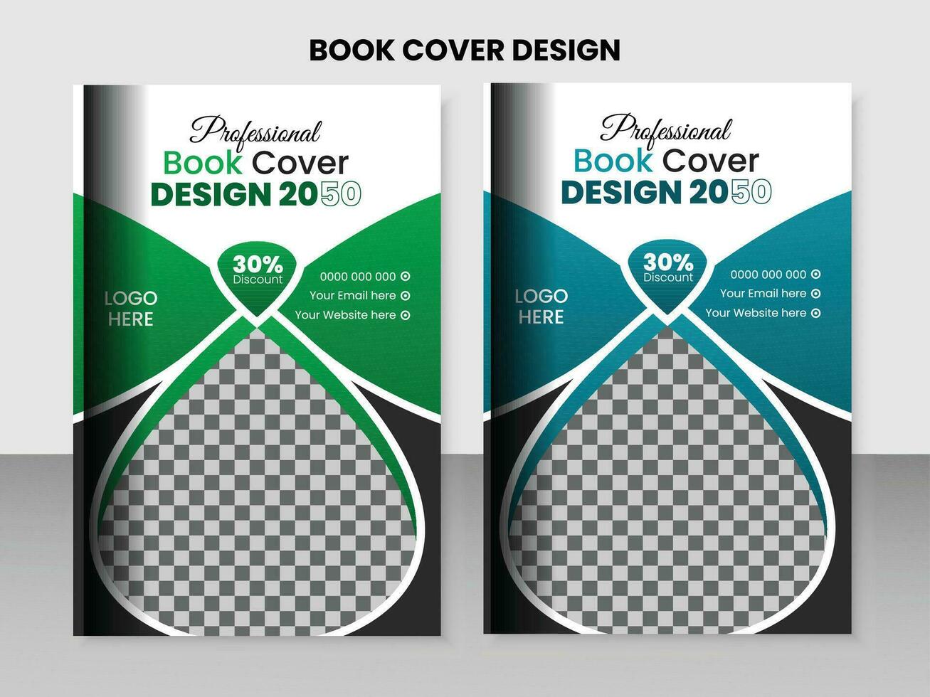 Vector elegant, creative, modern, minimal and green abstract book cover design.