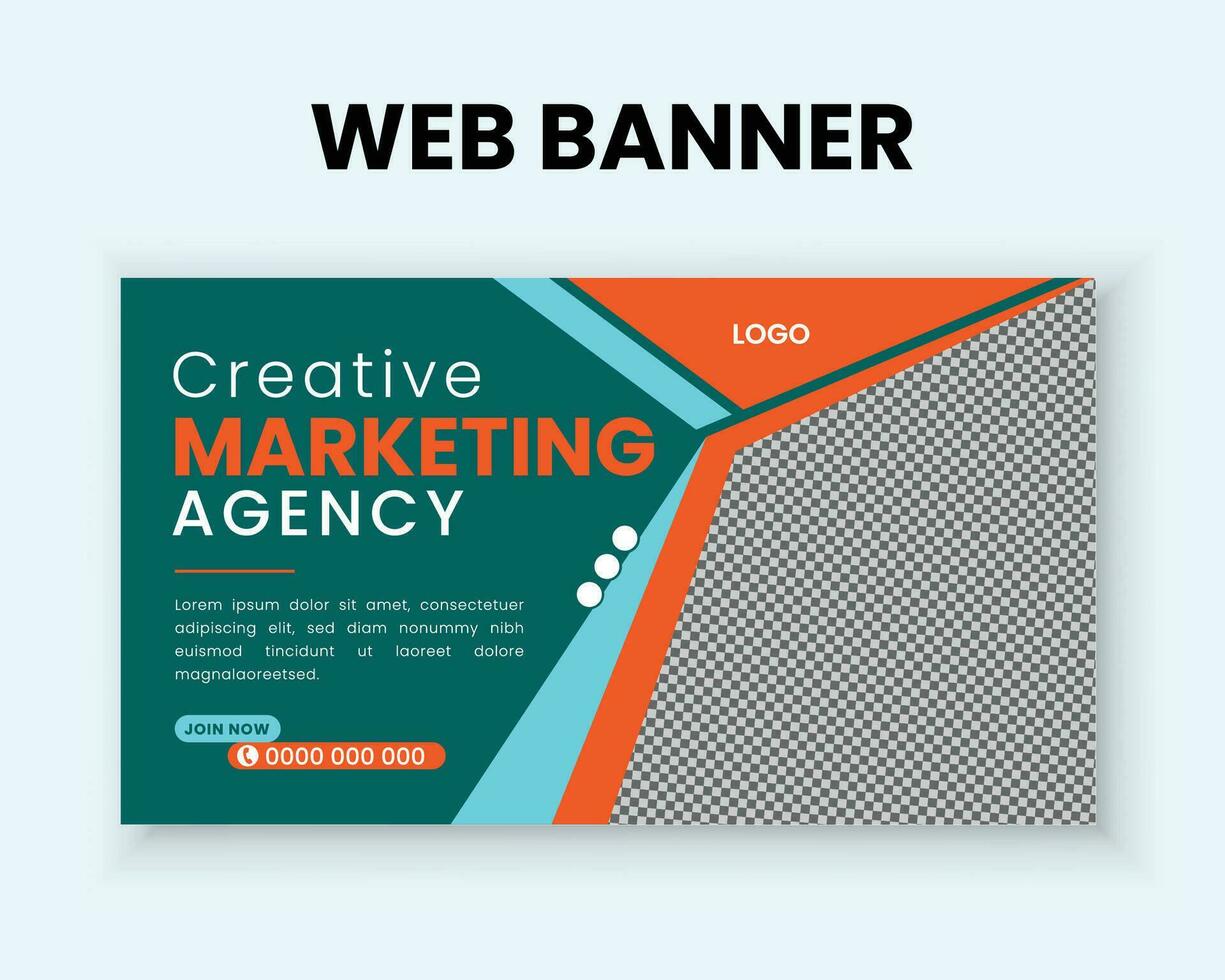vector creativo, mínimo y moderno negocio web bandera diseño