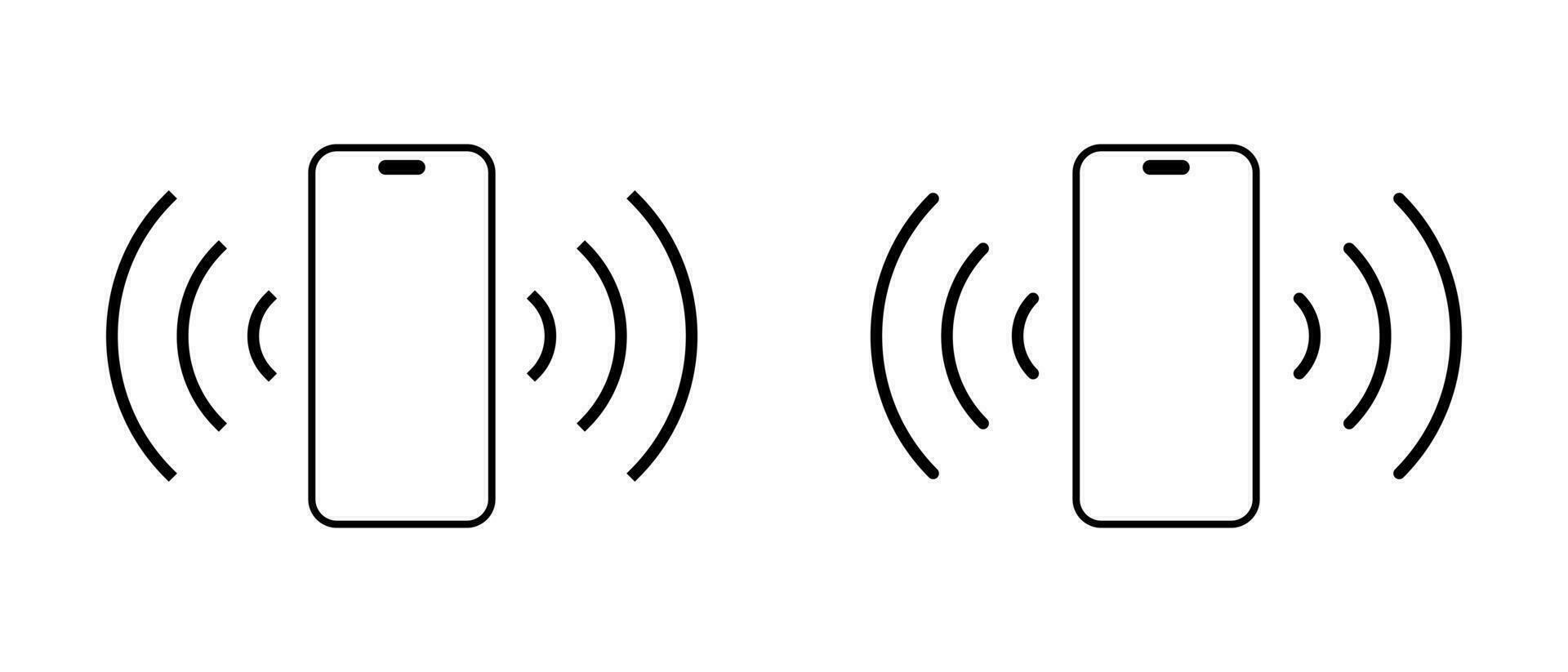 Smartphone ringing icon. Mobile phone vibrating symbol vector
