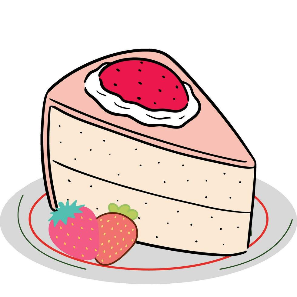 illustration of cake on a plate vector