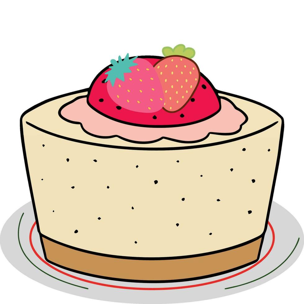 illustration of cake on a plate vector