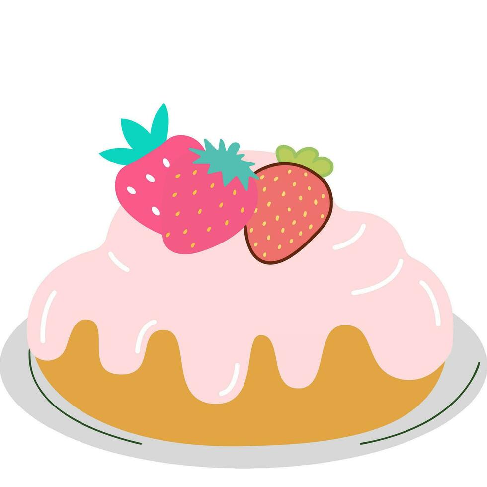 illustration of cake on a plate vector