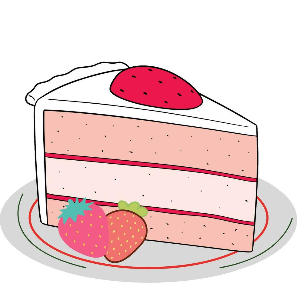 illustration of cake on a plate vector