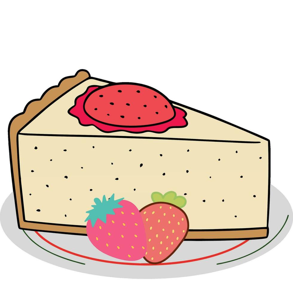 illustration of cake on a plate vector