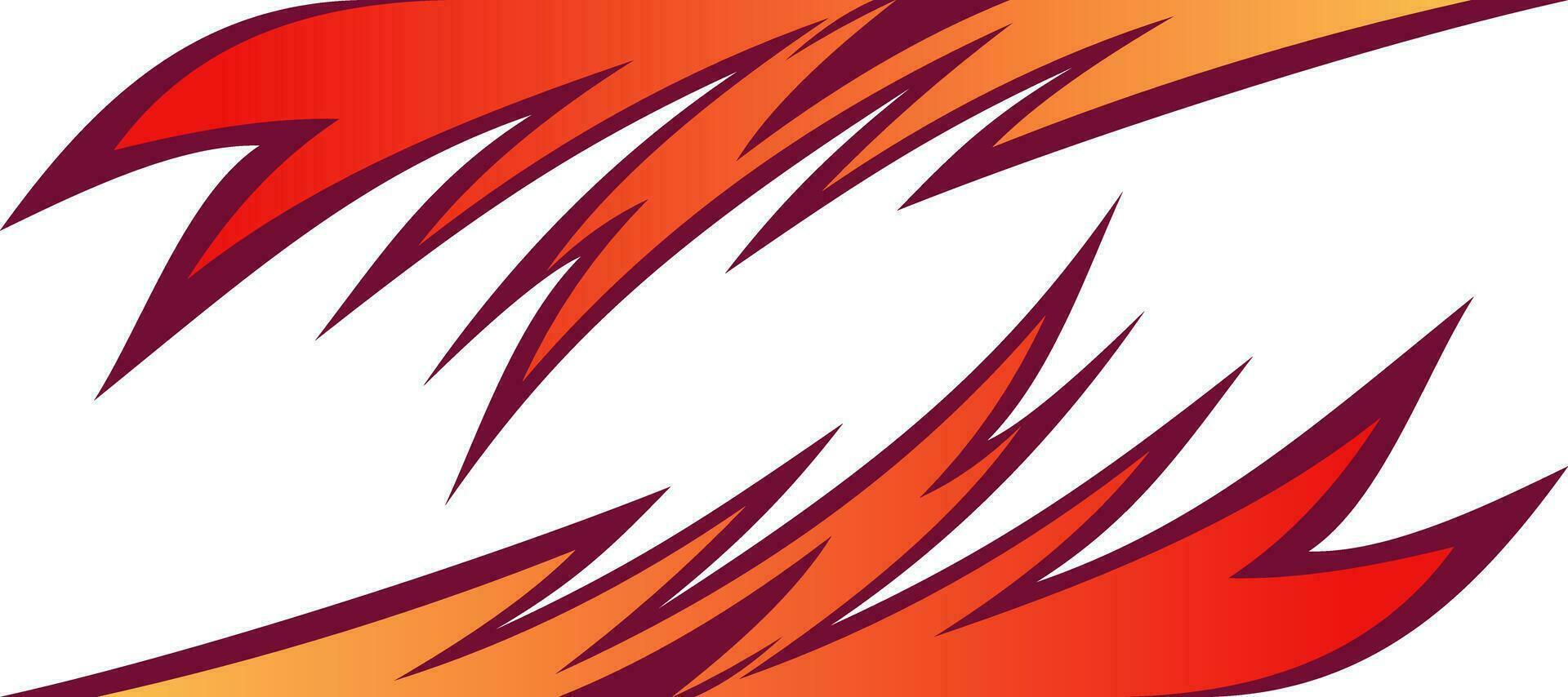 red fire flames racing car livery decal sticker abstract background vector