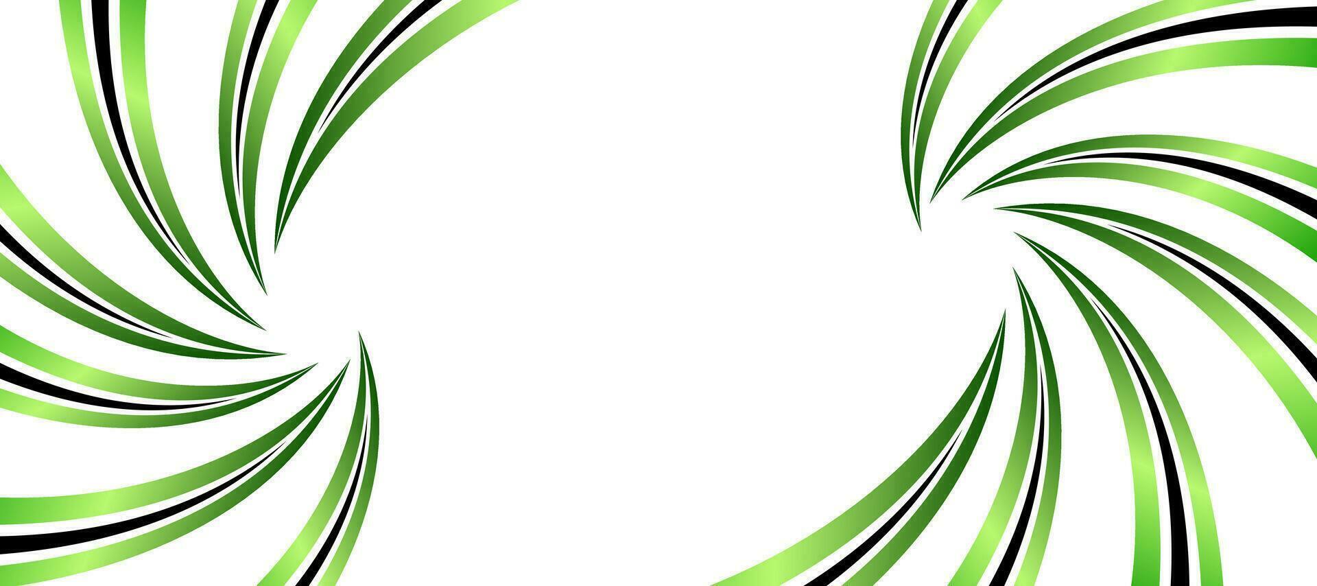abstract green gradient spiral vortex banner template background vector