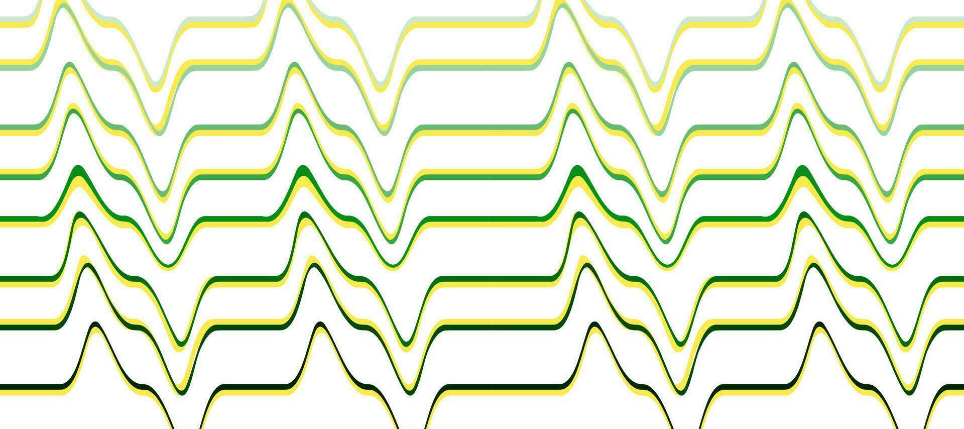 abstract green wave pulse striped lines background vector