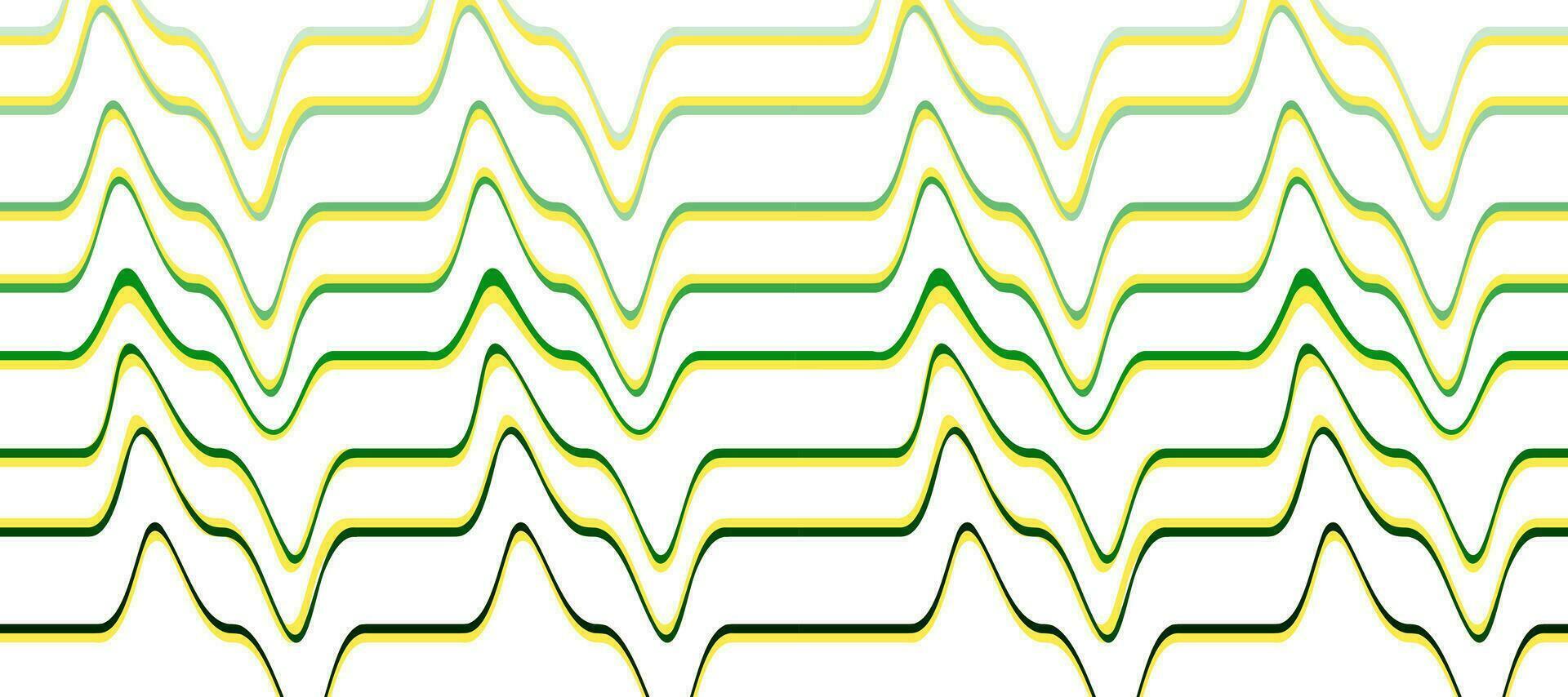 abstract green wave pulse striped lines background vector