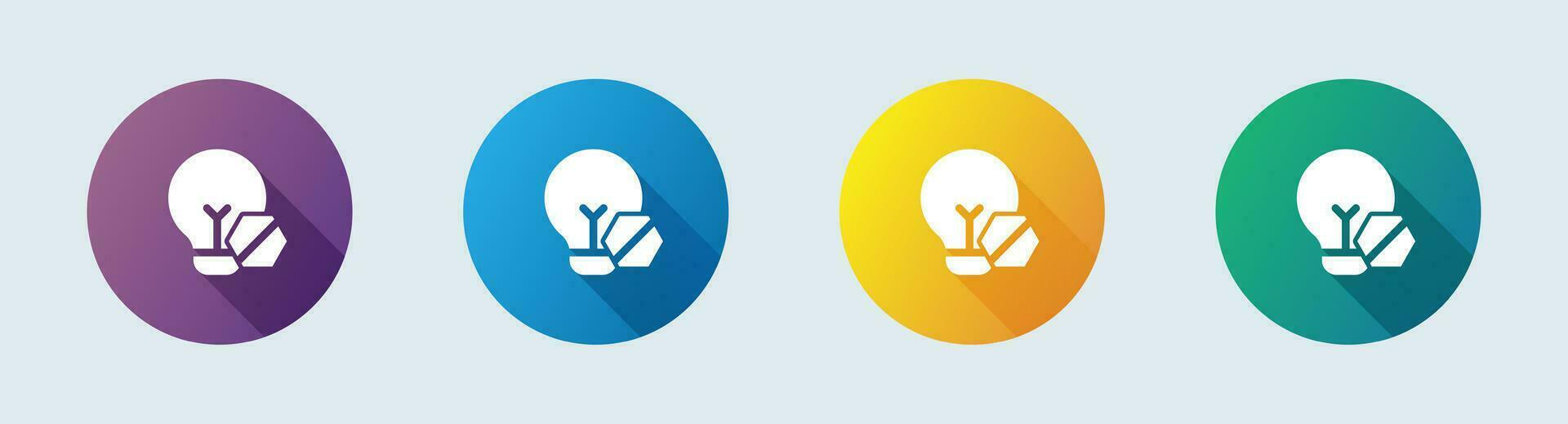 Light off solid icon in flat design style. Bulb signs vector illustration.