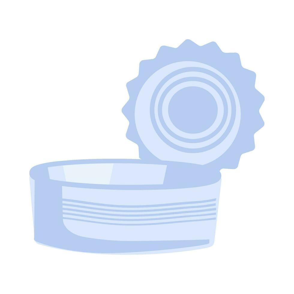 Flat Metal Waste Empty Open Tin Can Icon vector