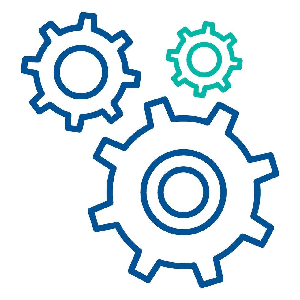 Gears Of Mechanism Business Process Stroke Icon vector