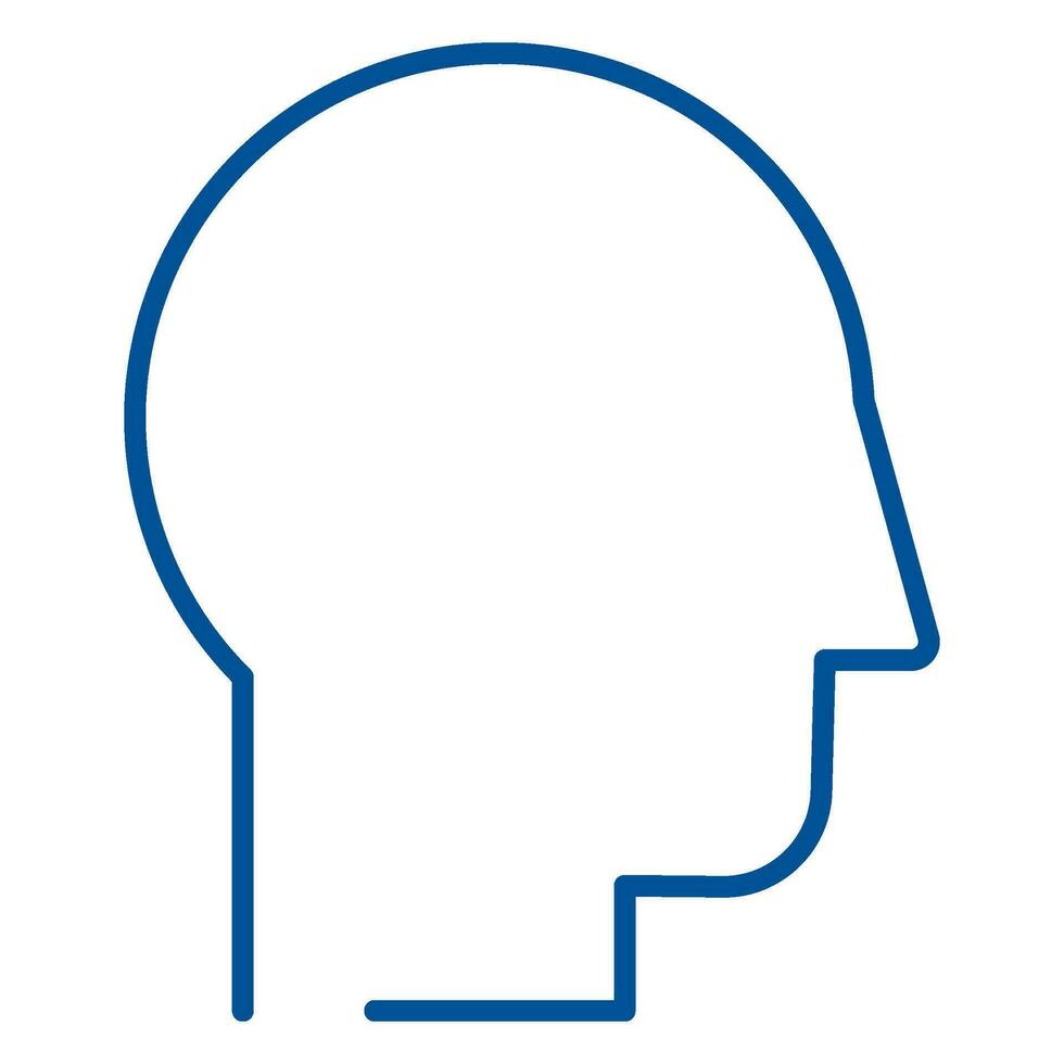 Human Head Side View Business Process Stroke Icon vector
