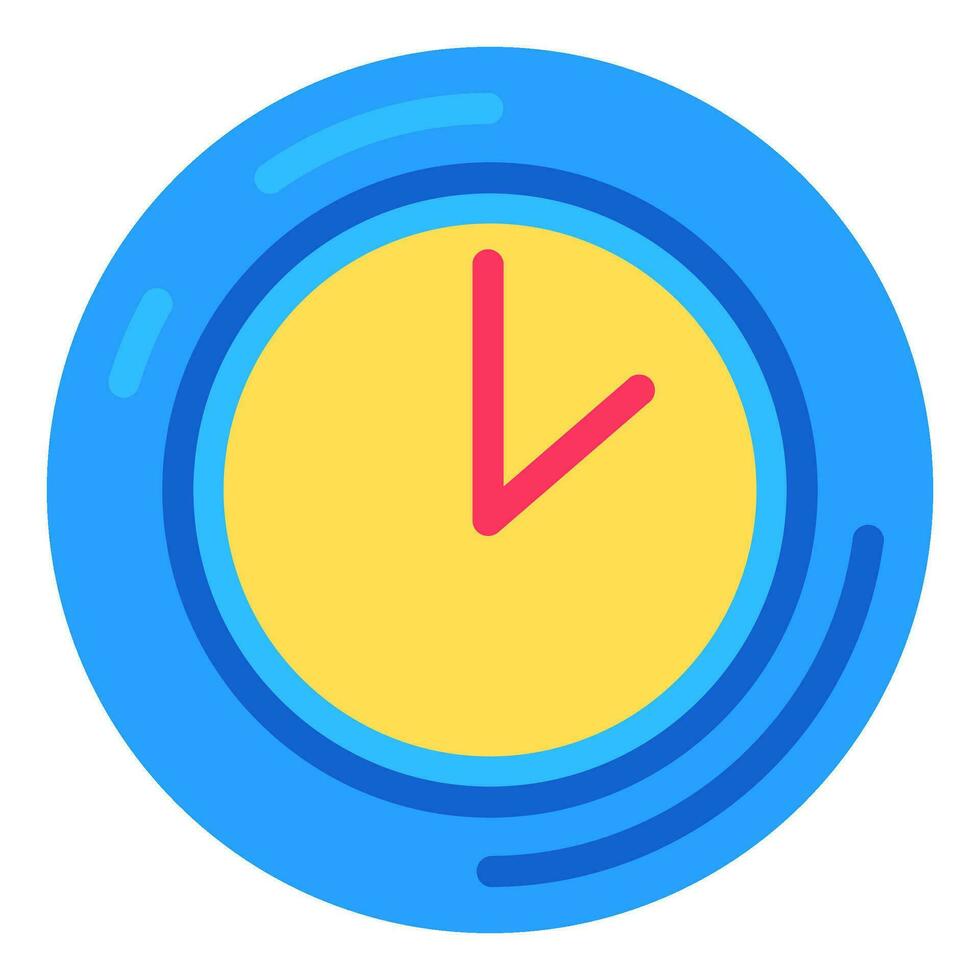 Online Business Wall Time Flat Icon vector