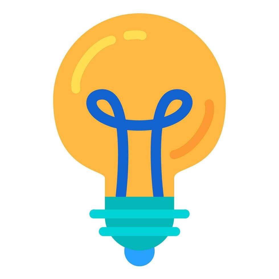 Online Business Idea Lamp Flat Icon vector
