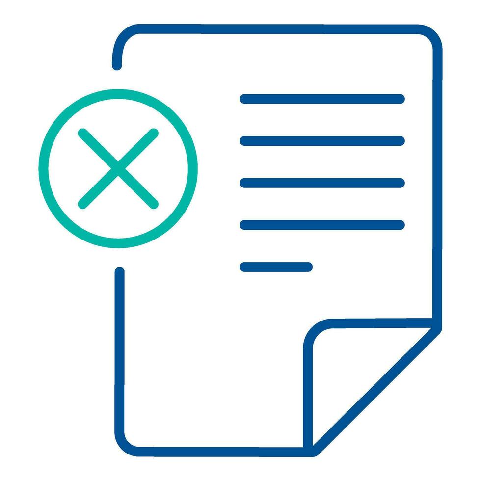 Crossed Out Symbol Business Process Stroke Icon vector