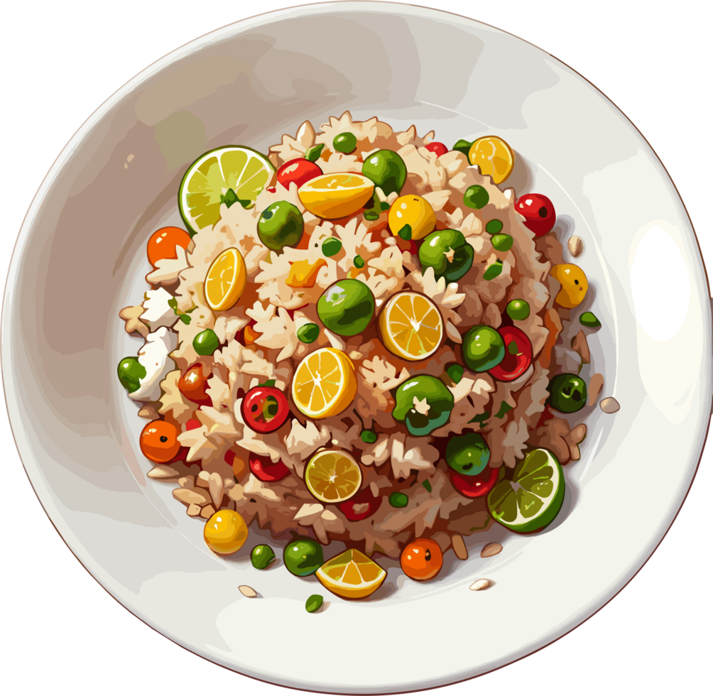 AI generated Fried Rice on Plate Image png