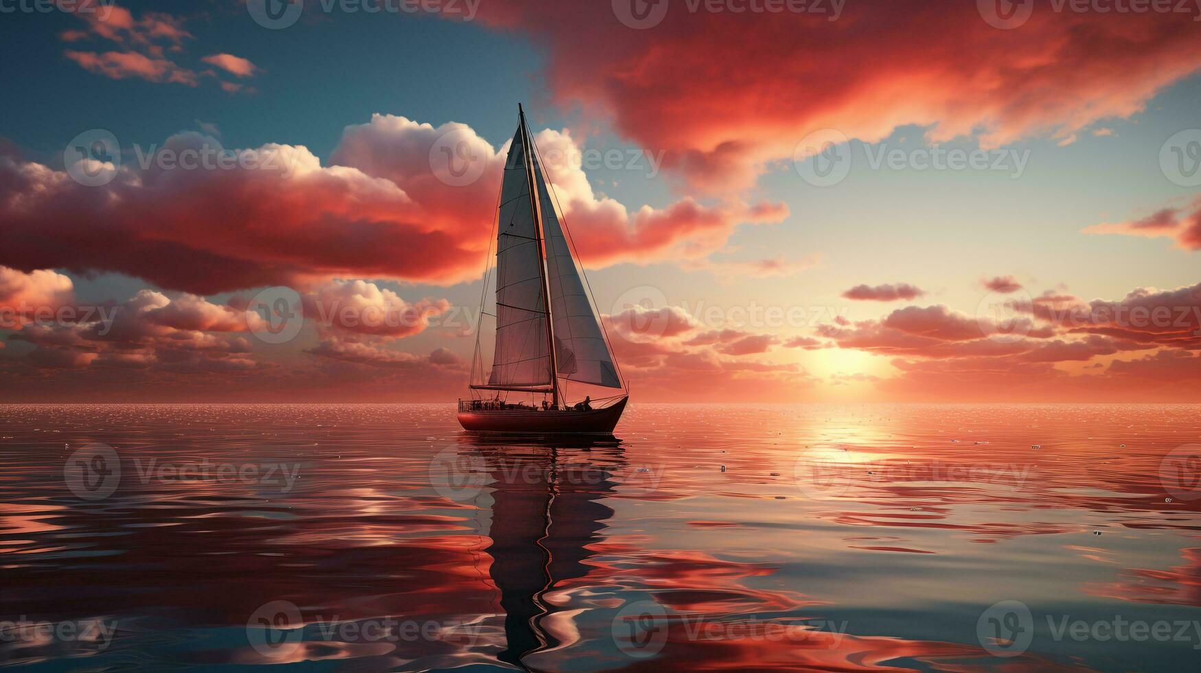 AI generated 3d realistic sailboat photo