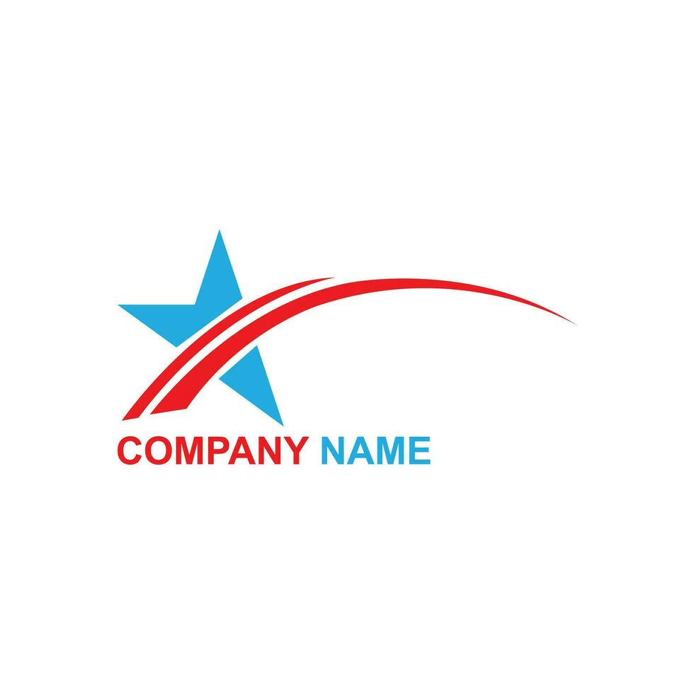 Red and blue Star Logo Vector with white Background