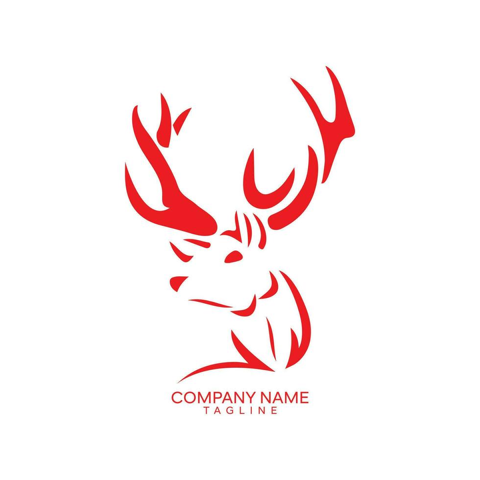 Deer head vector illustration template. Can be used for labels, banners, or signs.