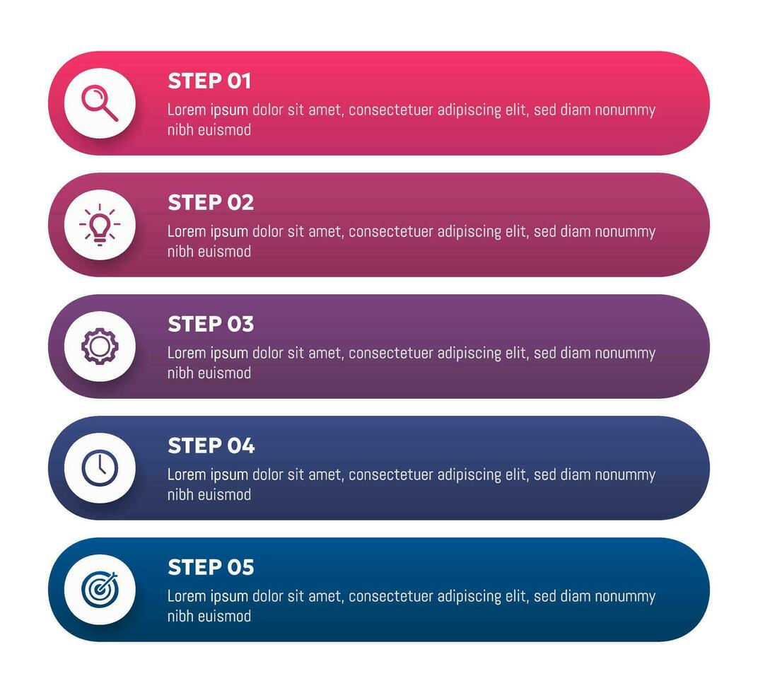 Vector illustration paper cut note infographic template with 5 options or step icons.