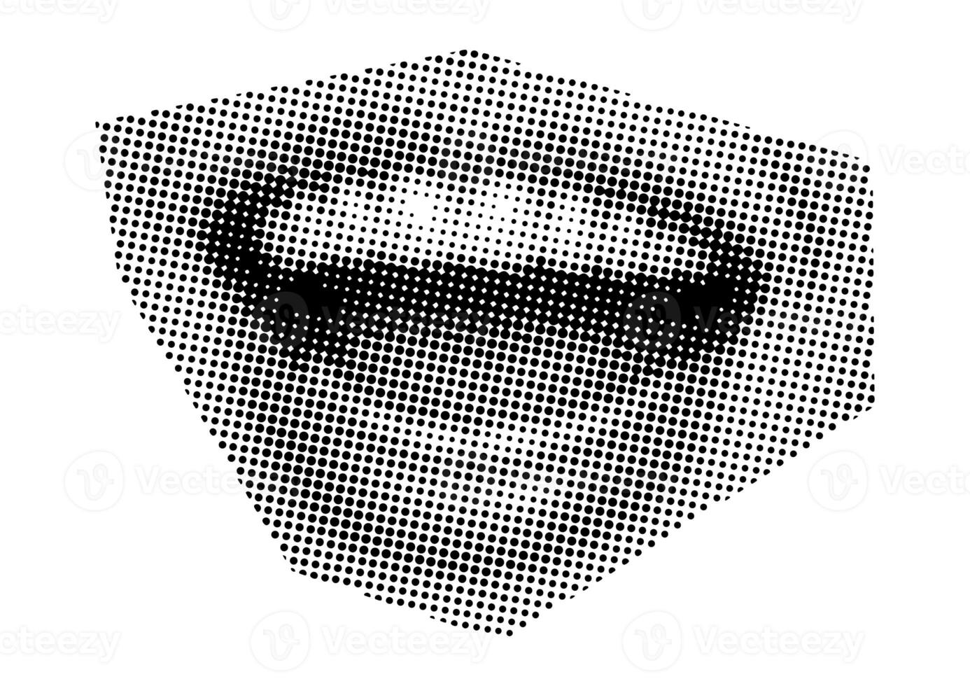 Mouth and lips, smile, tongue, dots Punk y2k black and white collage elements photo