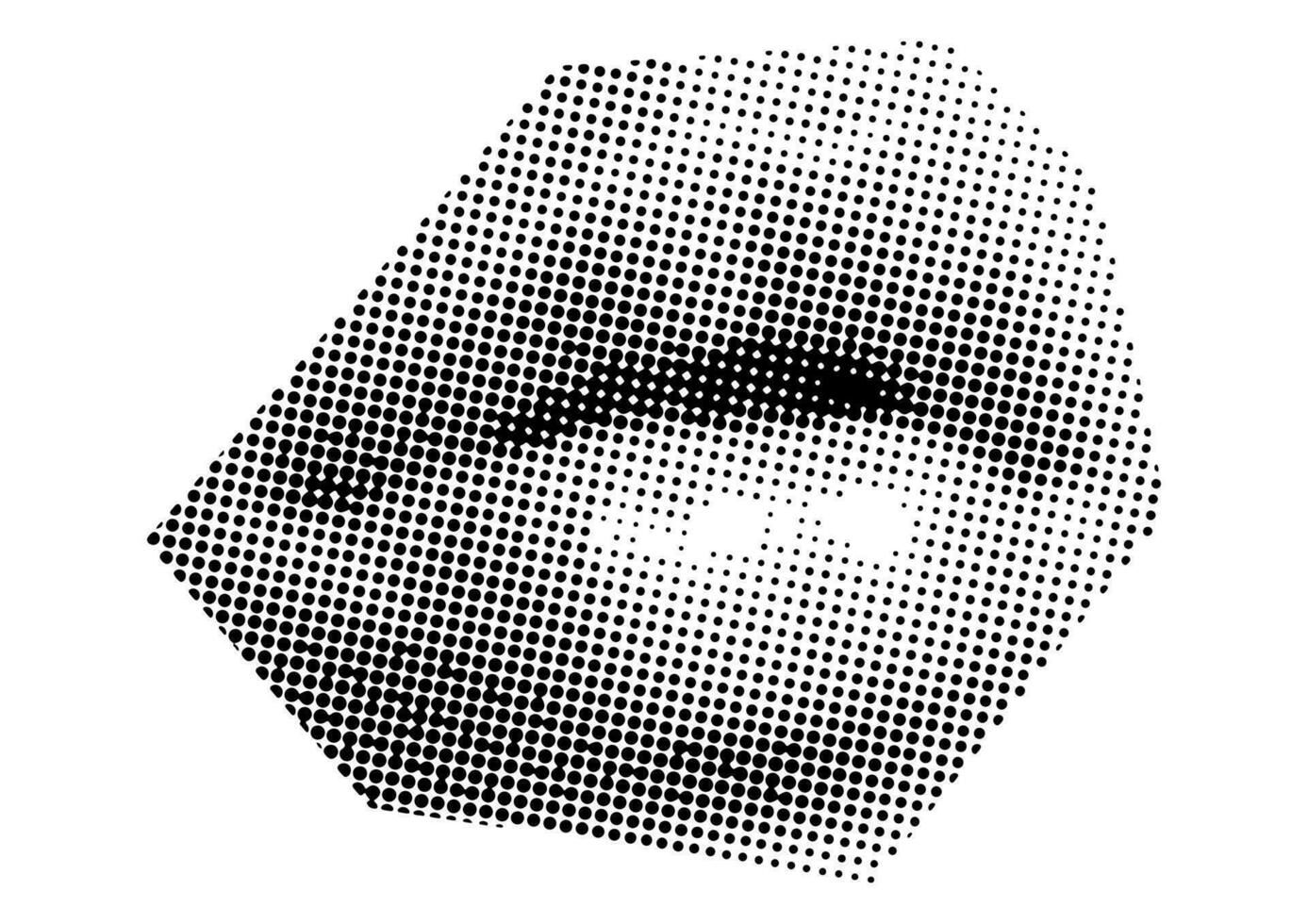 Mouth and lips, smile, tongue, dots Punk y2k black and white collage elements vector