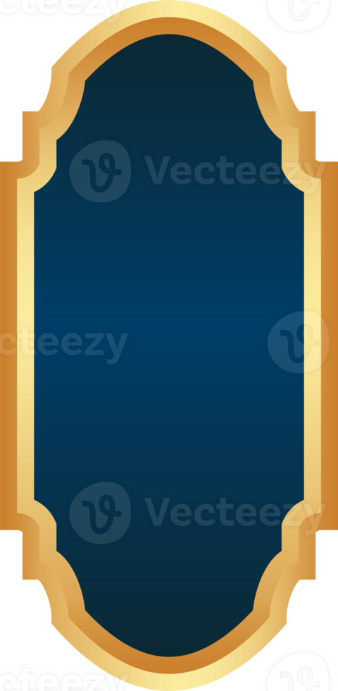 Ramadan golden frame. Islamic window shape. Arabic arch. Muslim vintage border for design. Indian decoration in oriental style. png