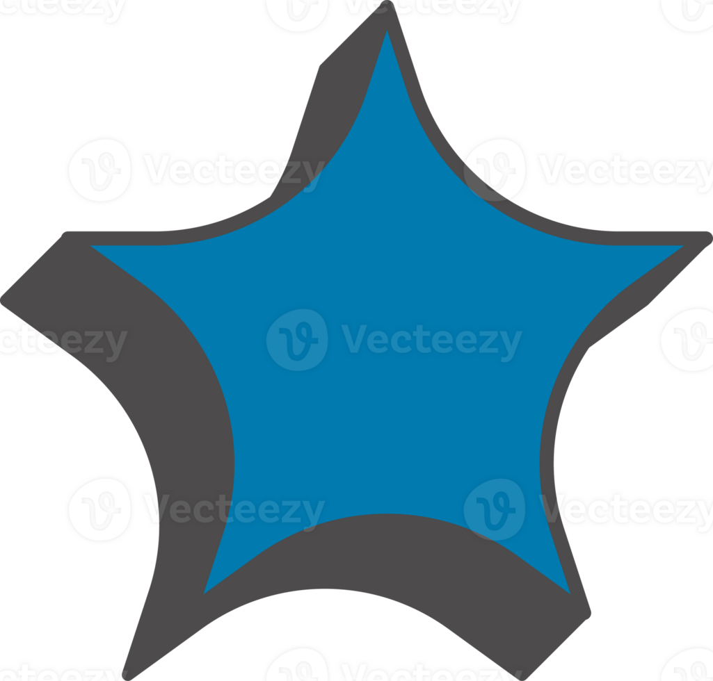 Abstract geometric element. Neobrutalism graphic shape. Minimal groovy Y2k retro sticker. Retro star png