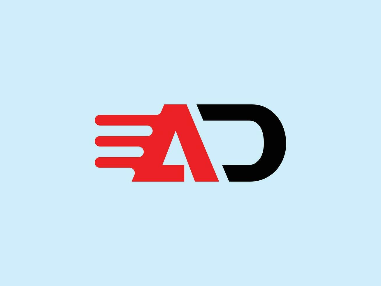 ad letter logo vector template