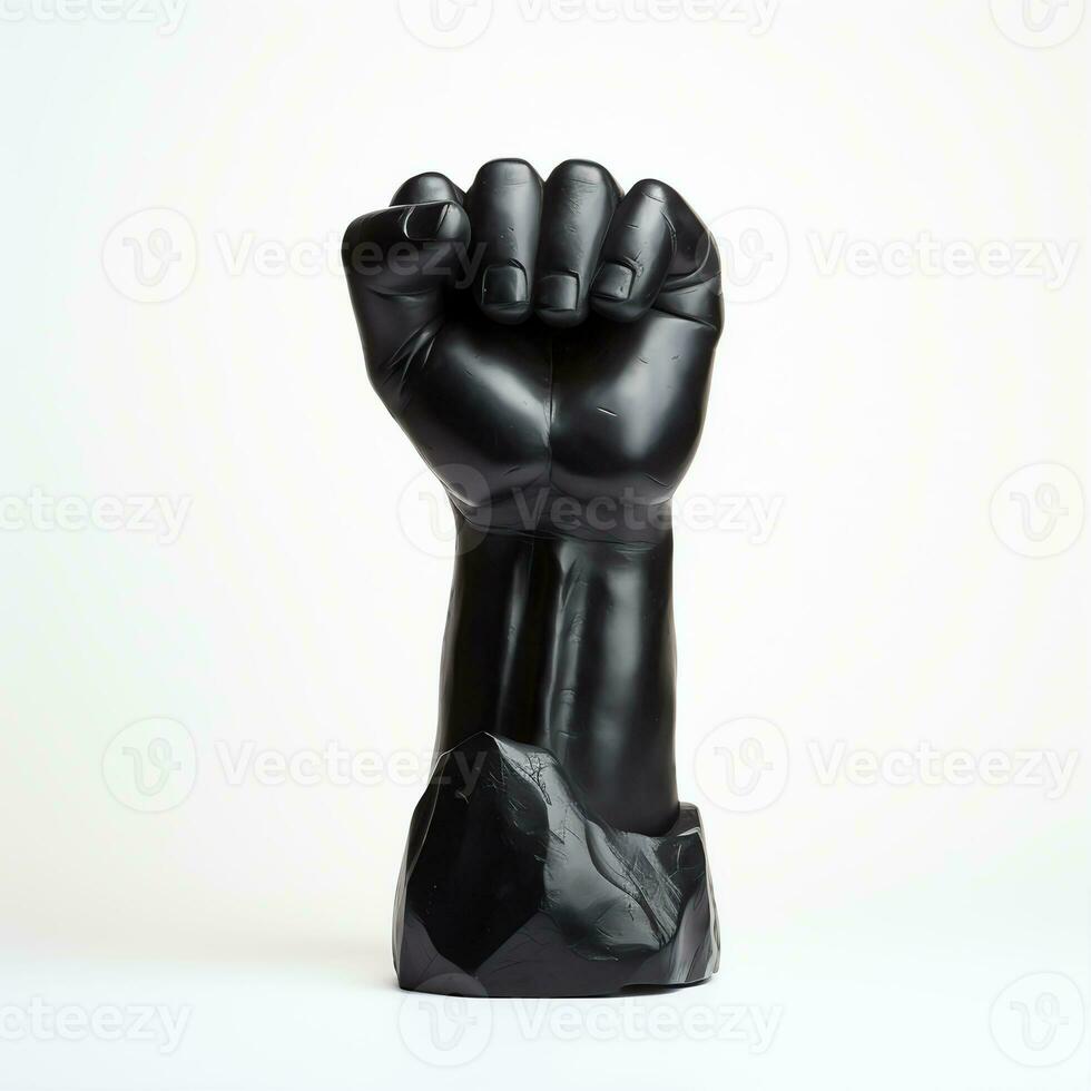 AI generated a sculpture of a black fist with thigh in the style photo